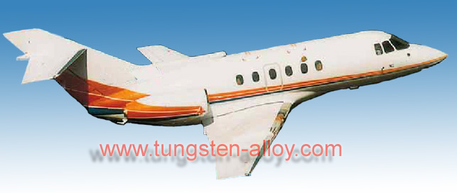 Tungsten alloy ballast for aircraft