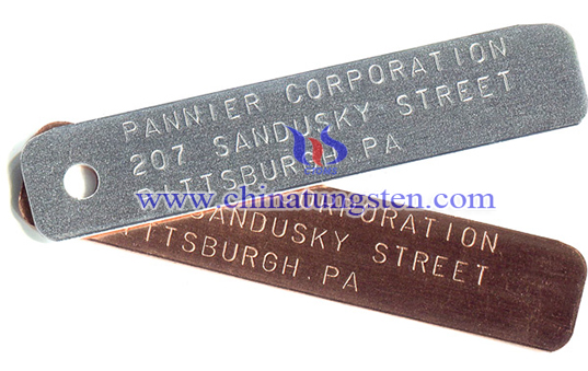 custom stamped tungsten tag image