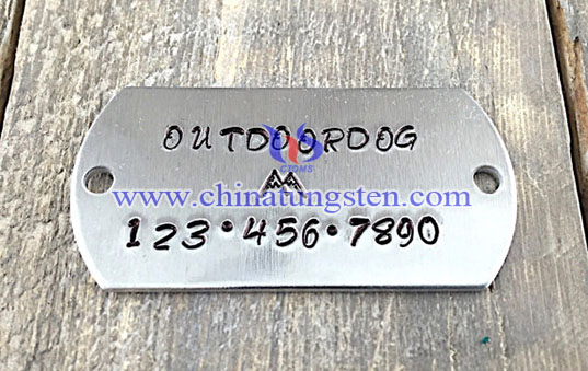 engraved equipment tungsten tag image