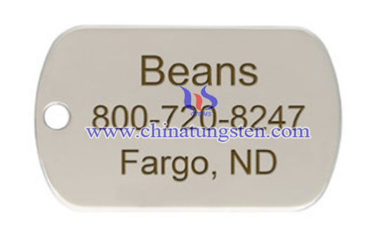 rectangle tungsten dog ID tag image