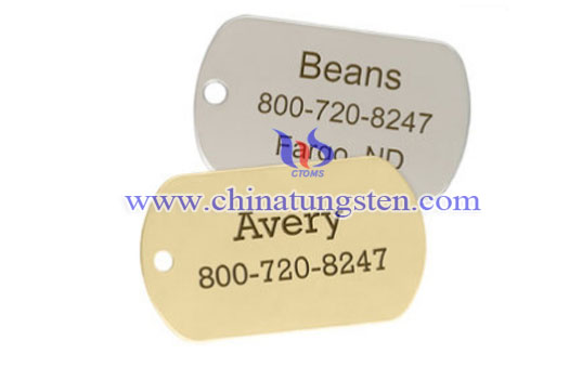 rectangle tungsten dog ID tag image