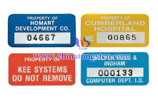 tungsten debossed asset tag image