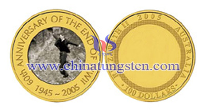 Tungsten vergoldete Münze