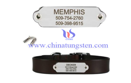 tungsten rivet-on pet ID plate image